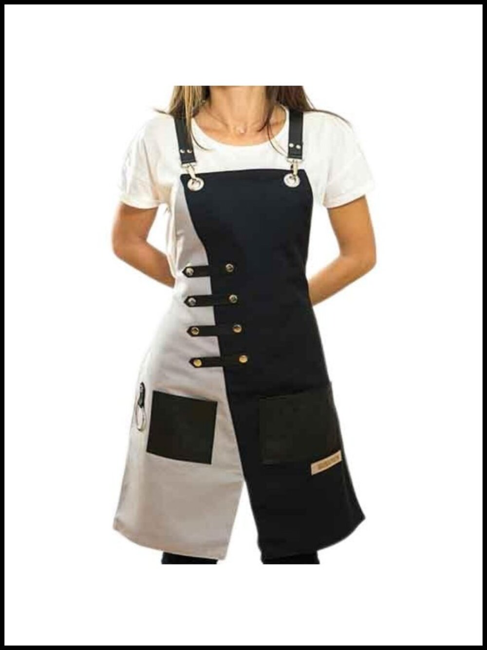 Waterproof Canvas Crossback Apron Unisex Extra Pockets Chef Kitchen BBQ